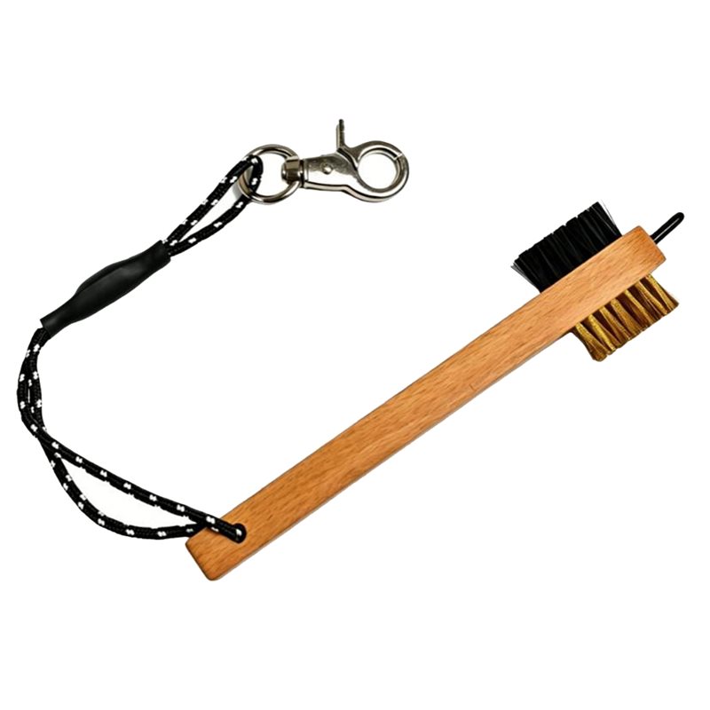 Golf Equipment Wholesale - ABHS-golfclubborstel met houten handvat en metalen