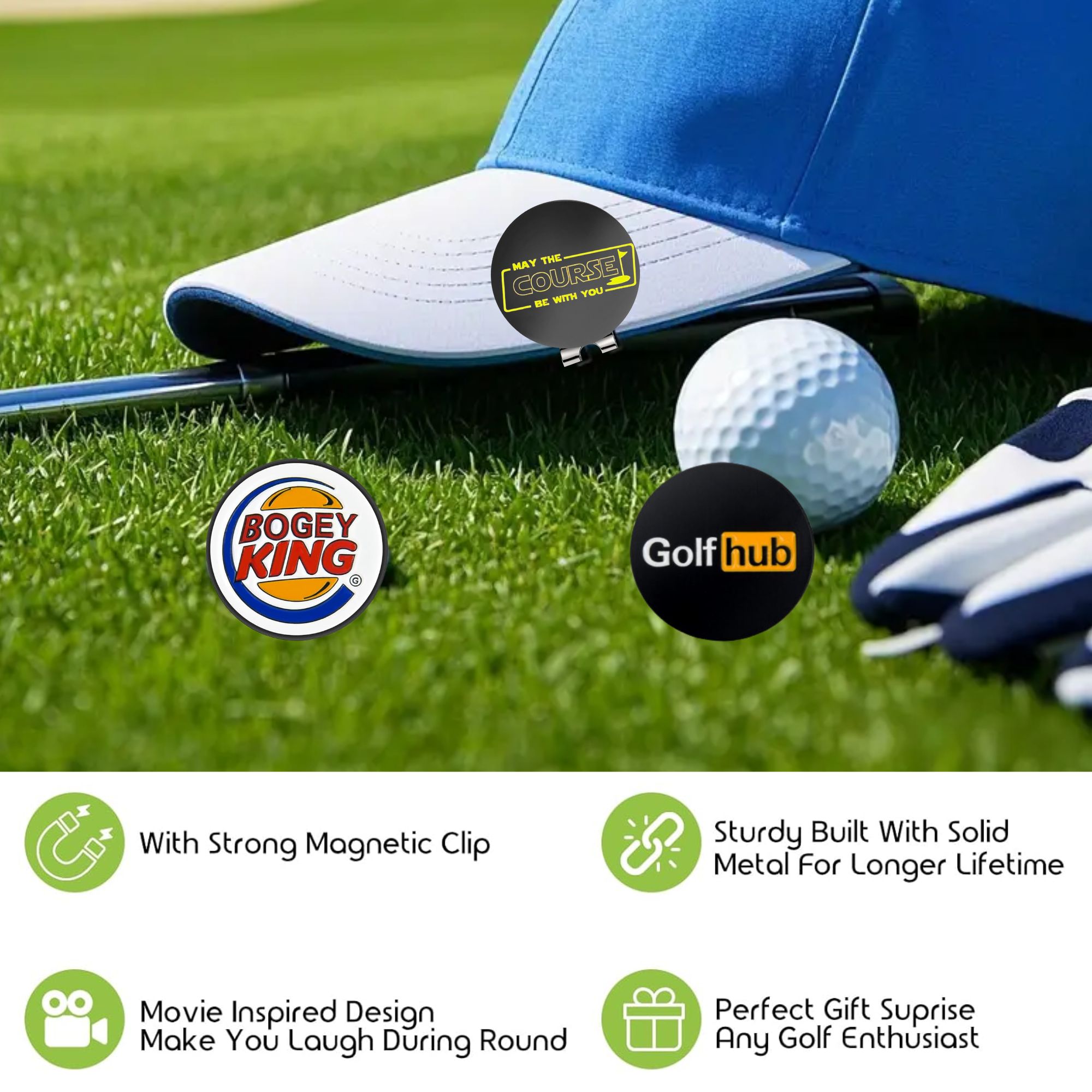 3 stuks grappige golfbalmarker - Golf Ball Premium recensie en prijs